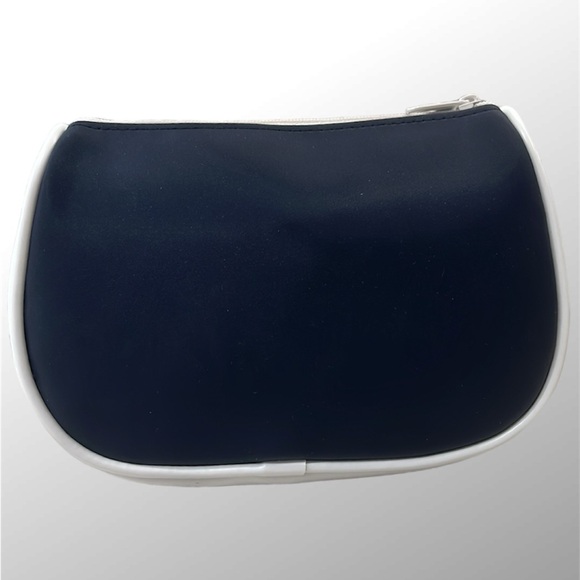 DIOR Navy and White Sateen Gold Medal Medallion Beauty Cosmetic Bag - Picture 9 of 11